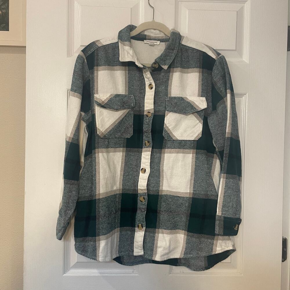 BEACH LUNCH LOUNGE Easton Plaid Shirt Jacket size medium